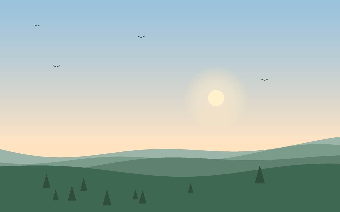Ilustração de uma paisagem
