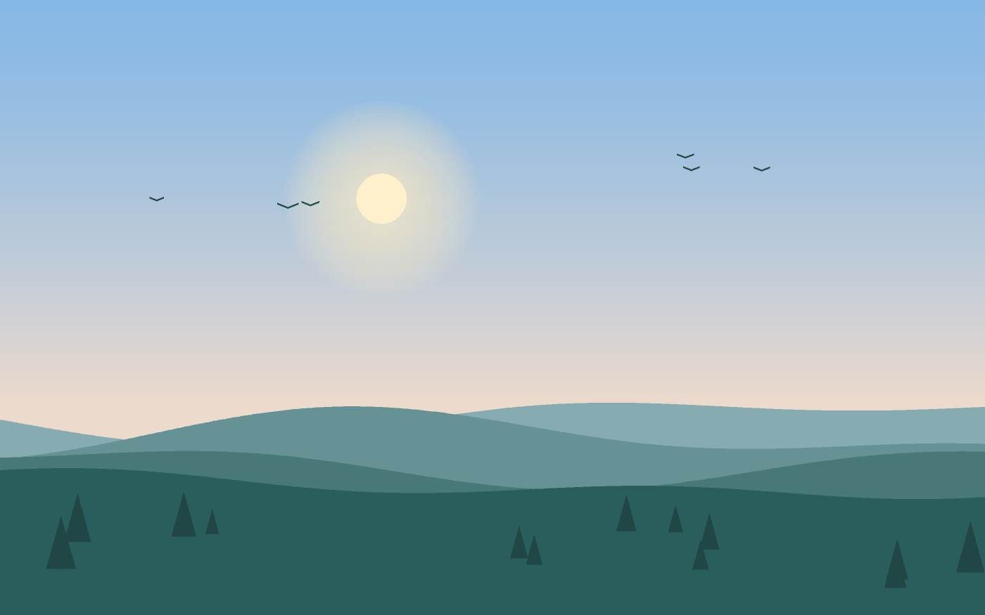 Ilustração de uma paisagem